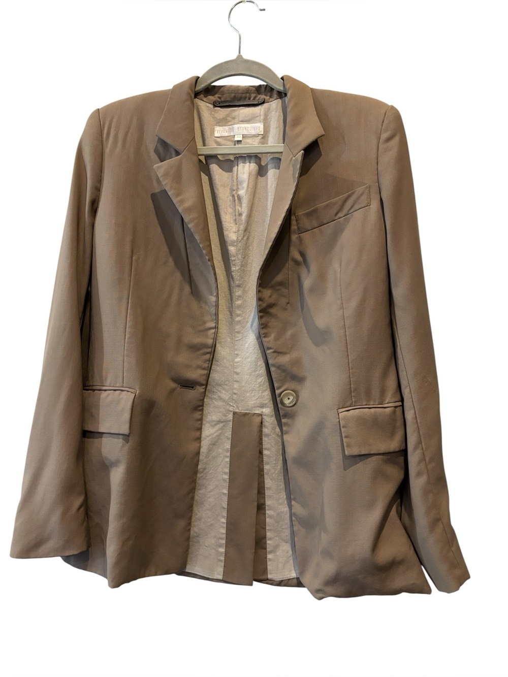 Veronique Branquinho Tan Blazer Jacket Size 40 Medium 10 Belgium Vintage 1998